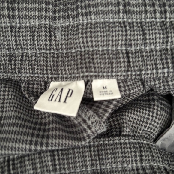 GAP Women's Size Medium Gray Houndstooth Pull On Wide Leg Pants - Picture 2 of 5